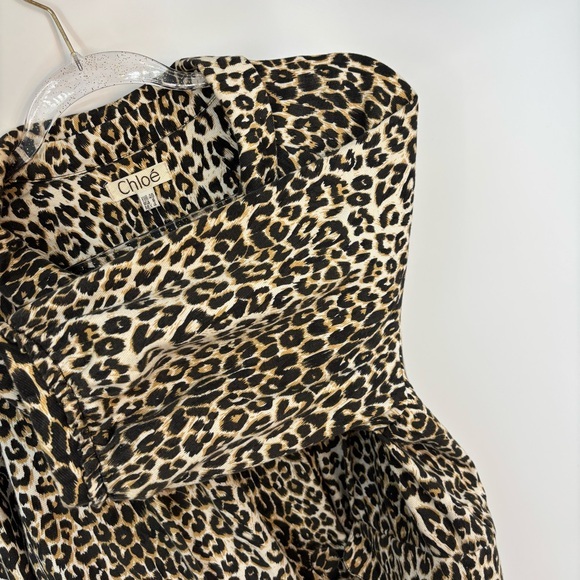 Chloe‎ Leopard Print Coat Size 8 Y2K Animal Print Glam Baddie - Picture 7 of 15